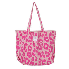 Leopard Pattern Canvas Tote Bag Lightweight Shoulder Bag