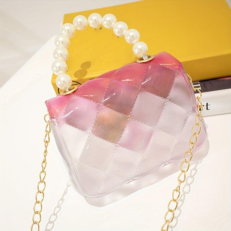 Metal Chain Crossbody Jelly Bag PVC Clear Waterproof Bag Lightweight Shoulder