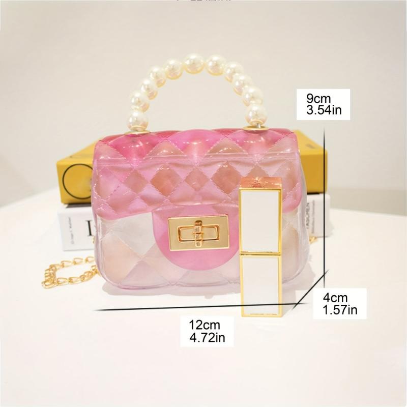 Metal Chain Crossbody Jelly Bag PVC Clear Waterproof Bag Lightweight Shoulder