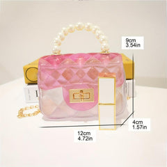 Metal Chain Crossbody Jelly Bag PVC Clear Waterproof Bag Lightweight Shoulder