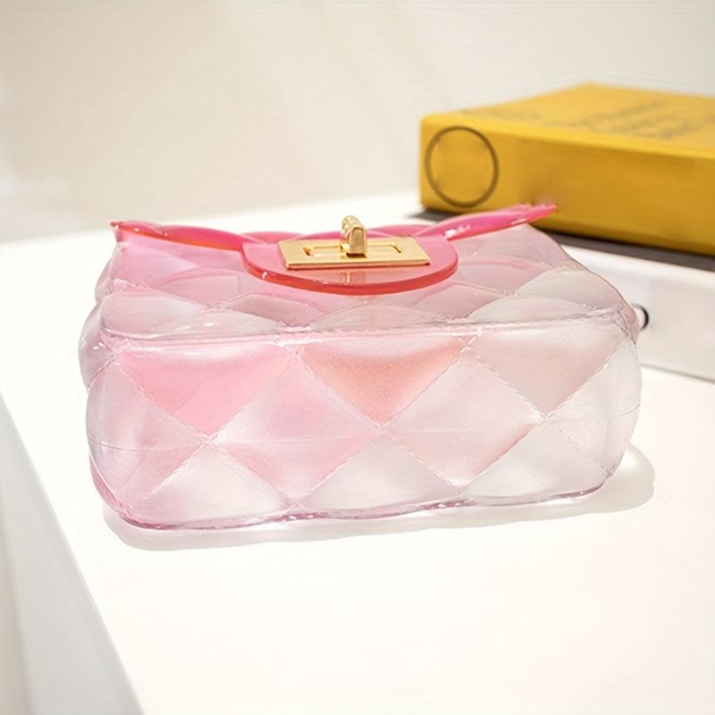 Metal Chain Crossbody Jelly Bag PVC Clear Waterproof Bag Lightweight Shoulder