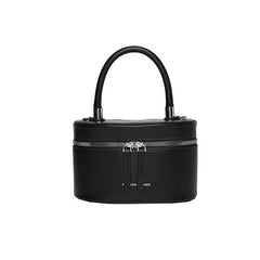 Minimalist Solid Bucket Bag Zipper Handbag