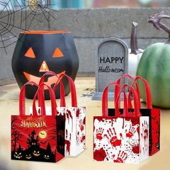 4PCS Halloween Candy Storage Bag Trick Or Treat Tote Bag Gothic Horror Gift Bag