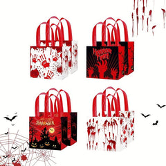 4PCS Halloween Candy Storage Bag Trick Or Treat Tote Bag Gothic Horror Gift Bag
