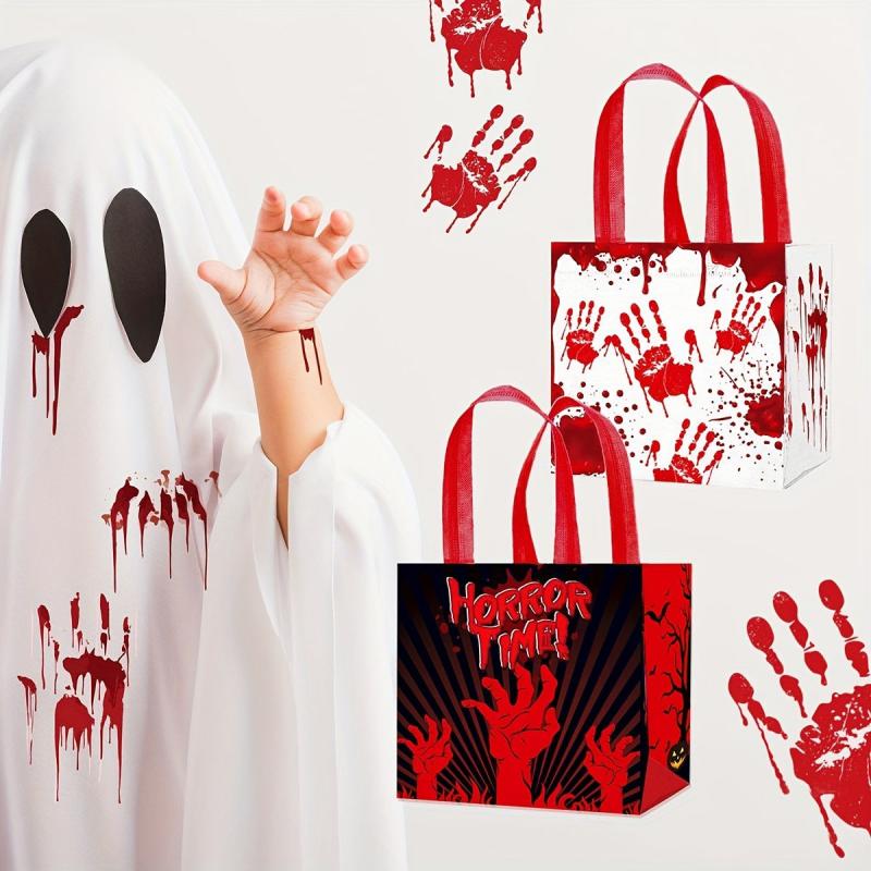 4PCS Halloween Candy Storage Bag Trick Or Treat Tote Bag Gothic Horror Gift Bag