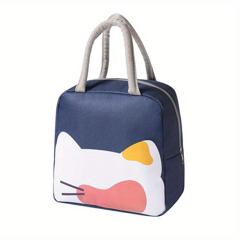 Cartoon Pattern Insulated Lunch Box Bag for Work School Picnic
