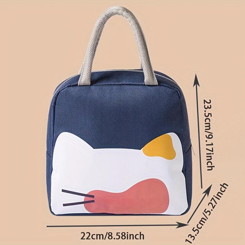 Cartoon Pattern Insulated Lunch Box Bag for Work School Picnic