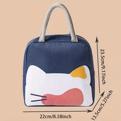 Cartoon Pattern Insulated Lunch Box Bag for Work School Picnic