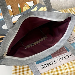 Flower Canvas Tote Bag Large Capacity Shoulder Bag for Shopping & Travel