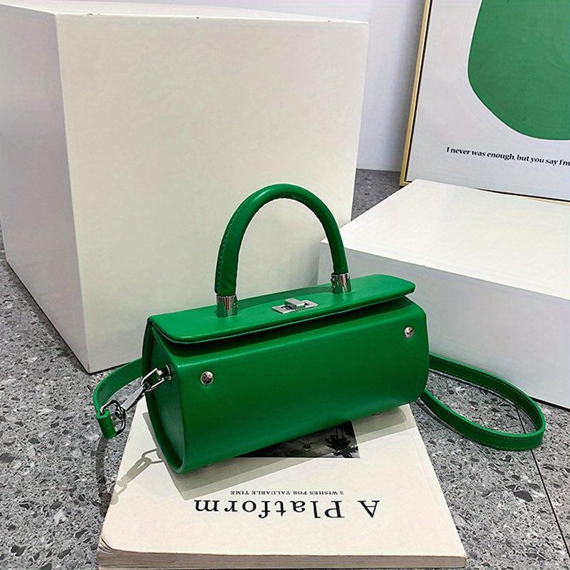 Minimalist Square Crossbody Bag Solid Top Handle Bag Women's Casual Handbag