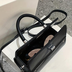 Minimalist Square Crossbody Bag Solid Top Handle Bag Women's Casual Handbag