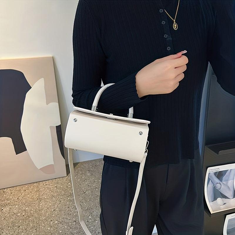 Minimalist Square Crossbody Bag Solid Top Handle Bag Women's Casual Handbag