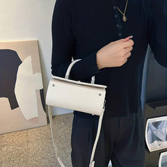 Minimalist Square Crossbody Bag Solid Top Handle Bag Women's Casual Handbag