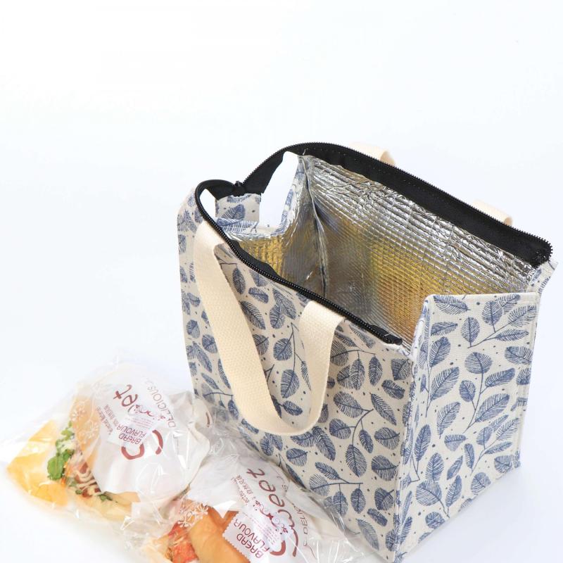 Leaf Pattern Insulated Tote Bag for Lunch & Travel