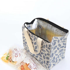 Leaf Pattern Insulated Tote Bag for Lunch & Travel