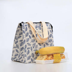 Leaf Pattern Insulated Tote Bag for Lunch & Travel