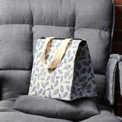 Leaf Pattern Insulated Tote Bag for Lunch & Travel