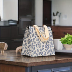 Leaf Pattern Insulated Tote Bag for Lunch & Travel