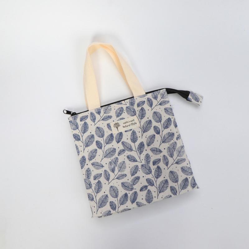 Leaf Pattern Insulated Tote Bag for Lunch & Travel