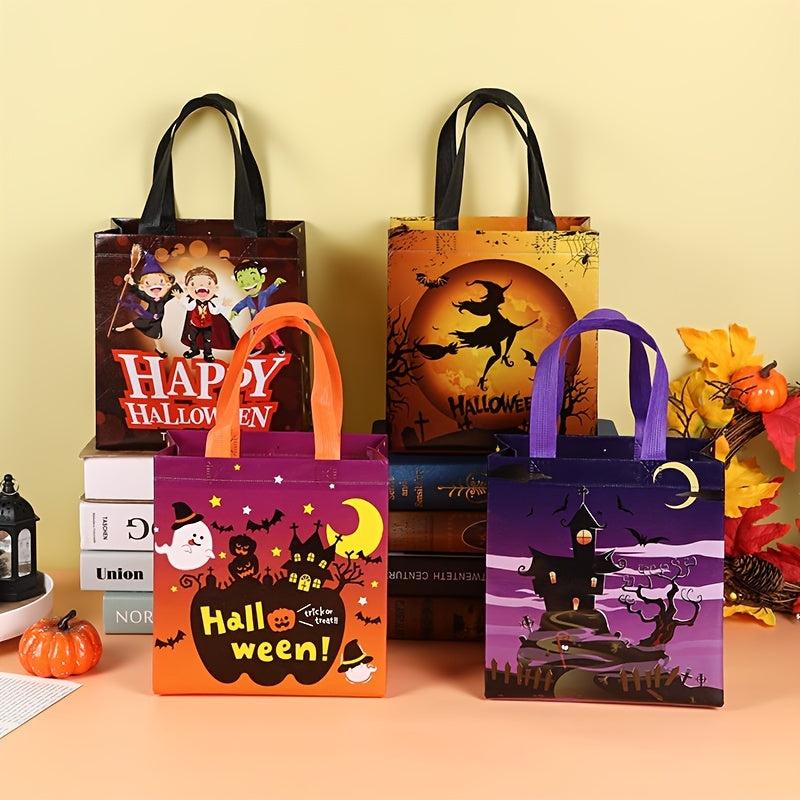 Halloween Pumpkin Print Tote Bag - Candy Storage & Gift Bag