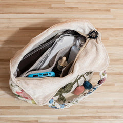 Floral Embroidered Canvas HandBags Lightweight Tote Bag Ethnic Style