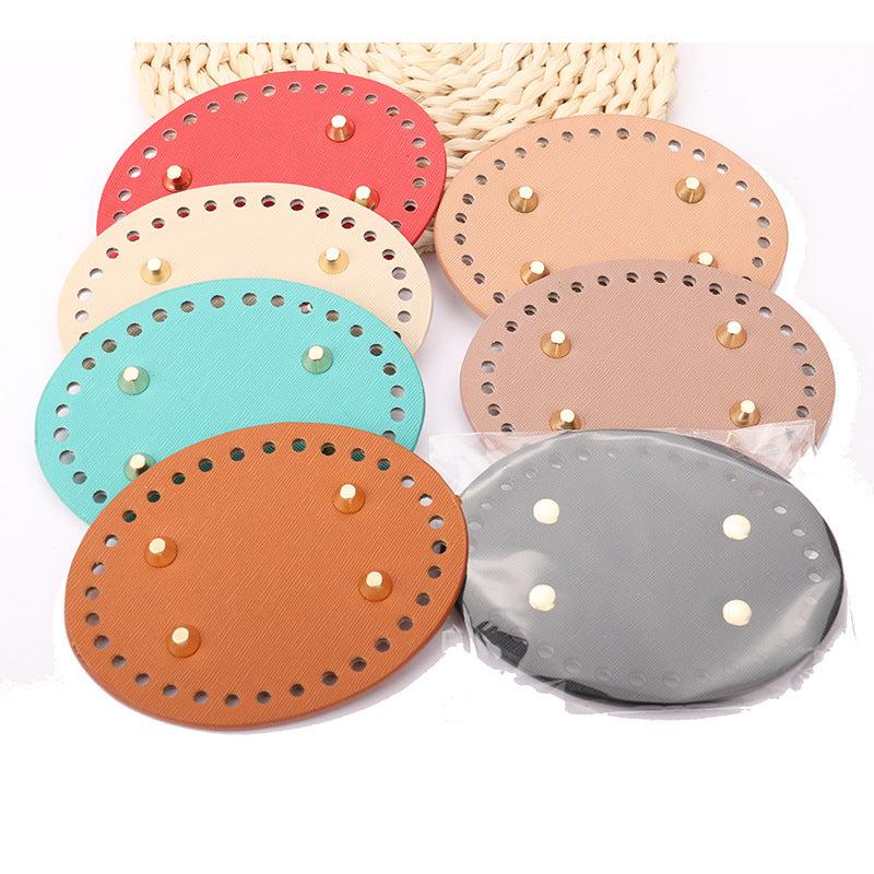 12 PU Leather Bag Bottoms DIY Oval Round Bottom for Knitting Handbag