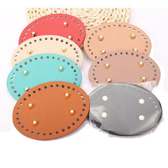 12 PU Leather Bag Bottoms DIY Oval Round Bottom for Knitting Handbag
