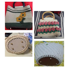 12 PU Leather Bag Bottoms DIY Oval Round Bottom for Knitting Handbag