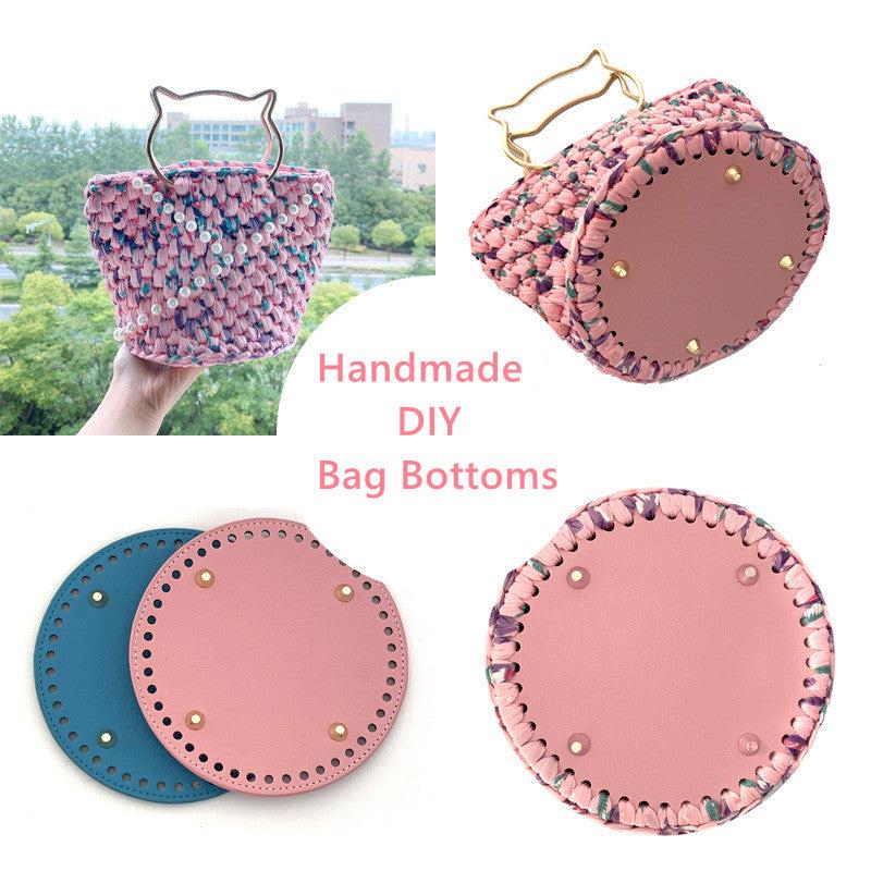 12 PU Leather Bag Bottoms DIY Oval Round Bottom for Knitting Handbag