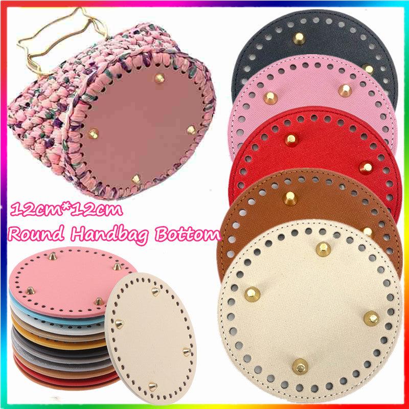 12 PU Leather Bag Bottoms DIY Oval Round Bottom for Knitting Handbag