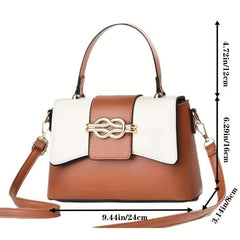 Vintage PU Crossbody Bag Top Handle Satchel Women's Casual Handbag