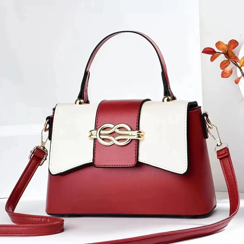 Vintage PU Crossbody Bag Top Handle Satchel Women's Casual Handbag