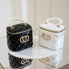 Mini Metal Heart Decor Handbag Argyle Quilted Chain Crossbody Bag