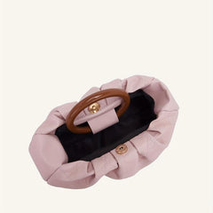 Cloud Pleated Quilted Handbag Retro Evening Clutch Pink Coin Purse