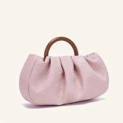 Cloud Pleated Quilted Handbag Retro Evening Clutch Pink Coin Purse