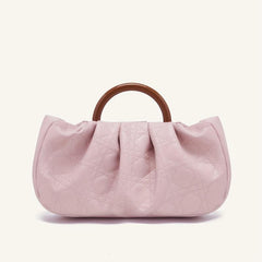 Cloud Pleated Quilted Handbag Retro Evening Clutch Pink Coin Purse
