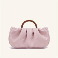 Cloud Pleated Quilted Handbag Retro Evening Clutch Pink Coin Purse