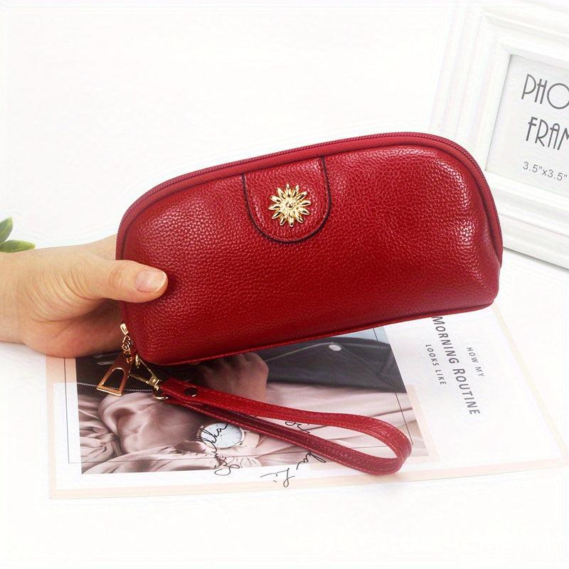 Litchi Embossed Clutch Purse Mini Coin Purse Women's Wallet