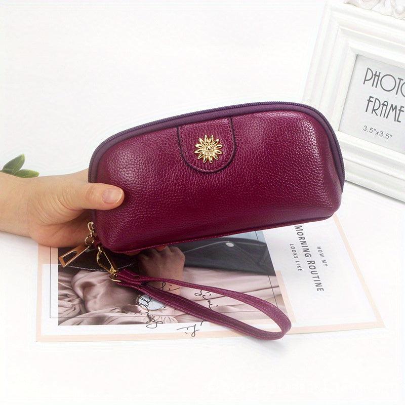 Litchi Embossed Clutch Purse Mini Coin Purse Women's Wallet