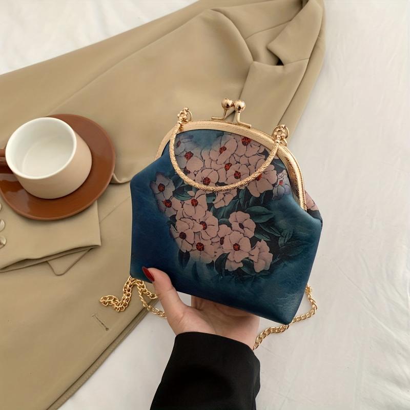 Vintage Embroidery Handbag Women's Evening Clutch Hanfu Accessories Clip Purse