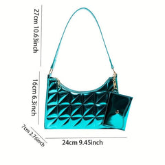 Quilted Underarm Bag PU Leather Shoulder Bag