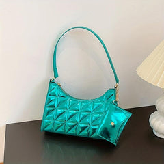 Quilted Underarm Bag PU Leather Shoulder Bag