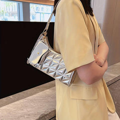 Quilted Underarm Bag PU Leather Shoulder Bag