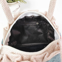Animal Pattern Canvas Handbag Zipper Clutch Purse