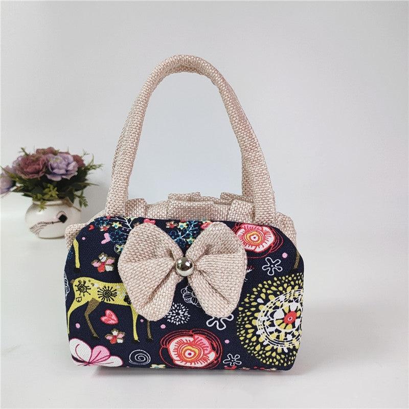 Animal Pattern Canvas Handbag Zipper Clutch Purse