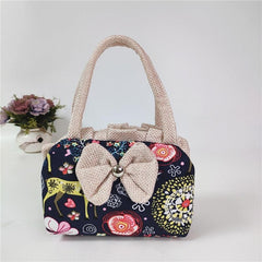 Animal Pattern Canvas Handbag Zipper Clutch Purse