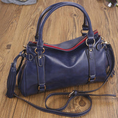 Large Capacity Boston Tote Bag PU Leather Shoulder Bag