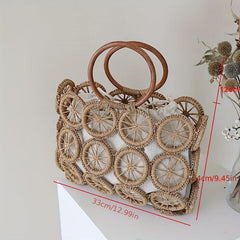 Vintage Straw Woven Tote Bags Beach Bags Handbags