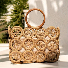 Vintage Straw Woven Tote Bags Beach Bags Handbags
