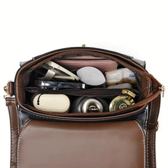 Textured Crossbody Satchel Bag PU Leather Classic Bag
